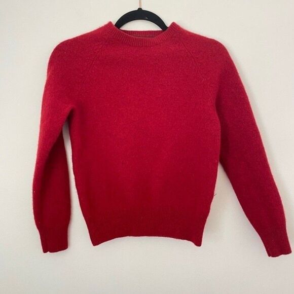 J.Crew sweater womens deep red 100% lamb wool crew neck blouse size small - Picture 2 of 7